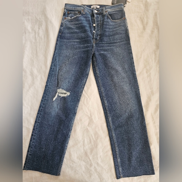 Redone 70's ultra high rise stove pipe jeans 29 - Picture 1 of 6